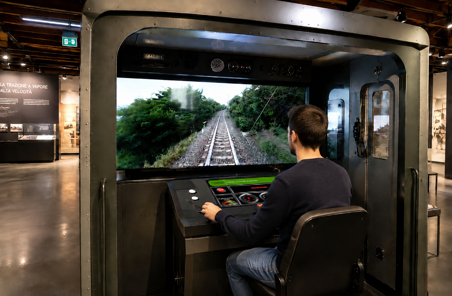 Simulatore treno con guidatore